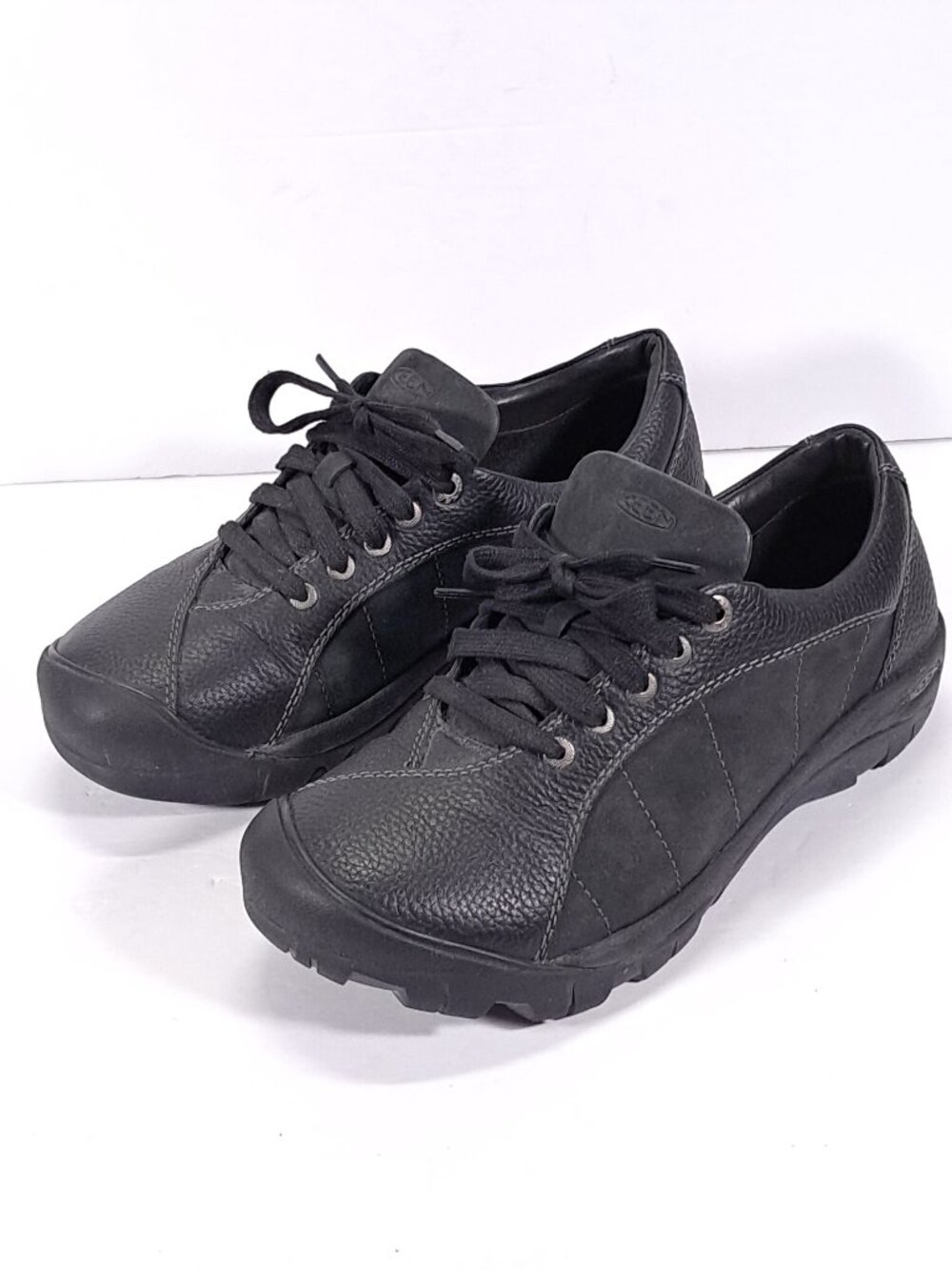 Keen Presidio Casual Shoes Women 10 Black Leather Walking Sneakers 1011400 - Picture 2 of 13